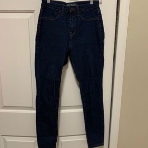 High rise super skinny dark blue Jean